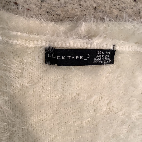 Black Tape NWT Black and White/Cream Chevron Open Cardigan Small Petite - Picture 6 of 10
